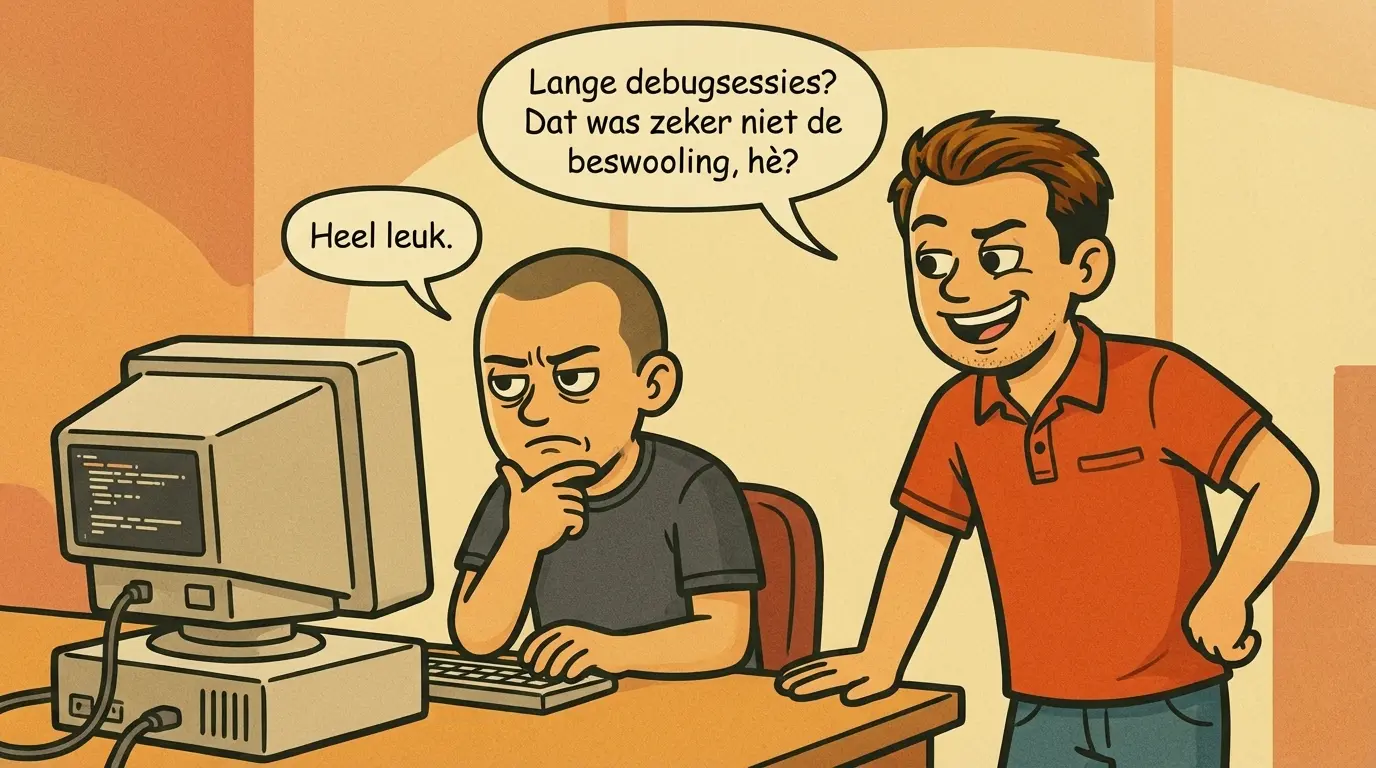 Humoristische afbeelding: niet de beswooling hè