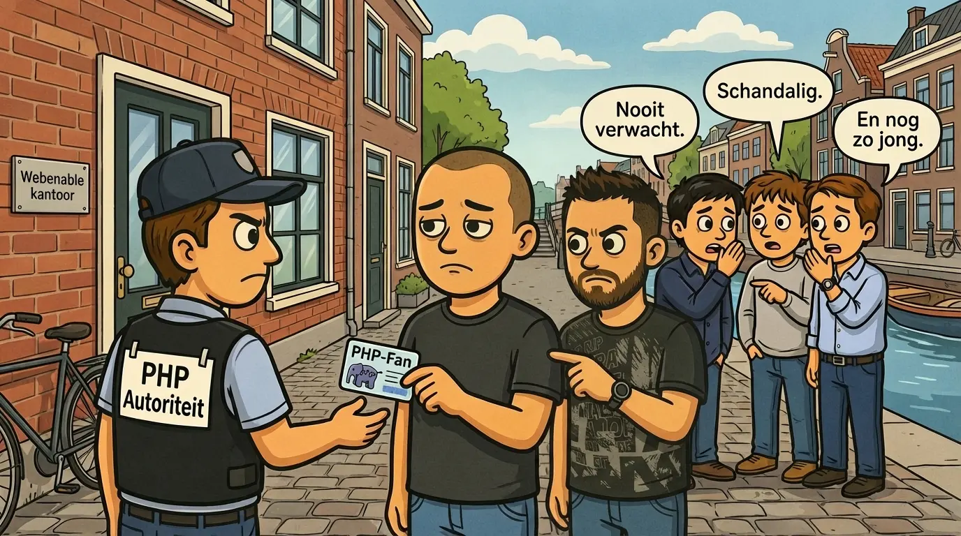 Illustratie van het inleveren van een PHP-fanboykaart