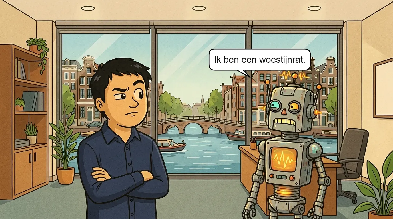 Een LLM stelt zich per ongeluk voor als woestijnrat