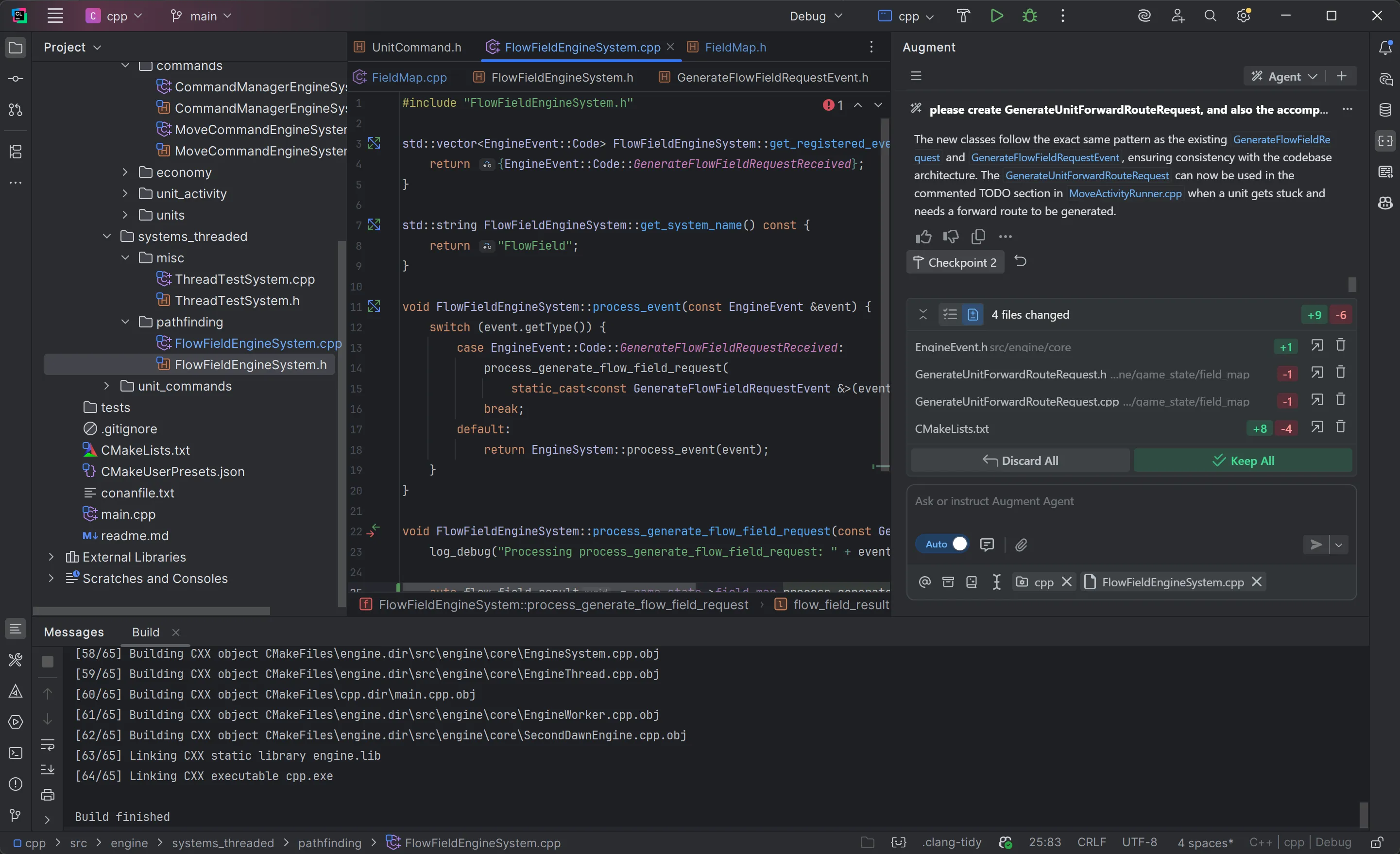 Het middelste stuk is alle ruimte die ik nog voor mijn code heb. En zodra ik op een gewijzigd bestand klik, halveert dit nog een keer!